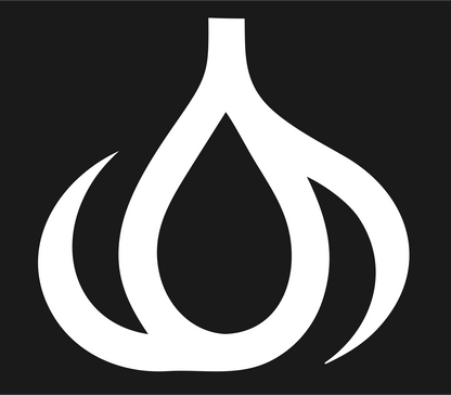 Negative Space Garlic Bulb Icon #1a1a1a/#ffffff