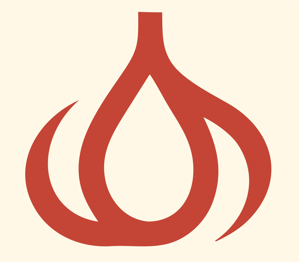 Negative Space Garlic Bulb Icon #fff8e7/#c44536