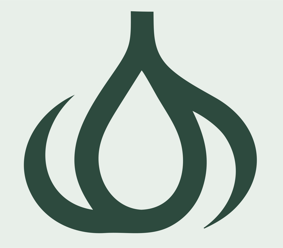 Negative Space Garlic Bulb Icon #e8efe9/#2d4a3e