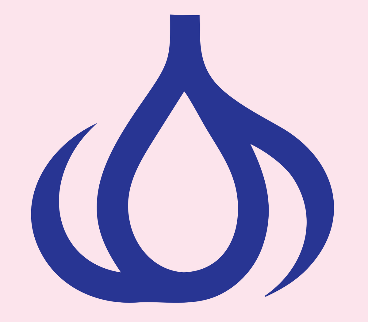 Negative Space Garlic Bulb Icon #fce4ec/#283593