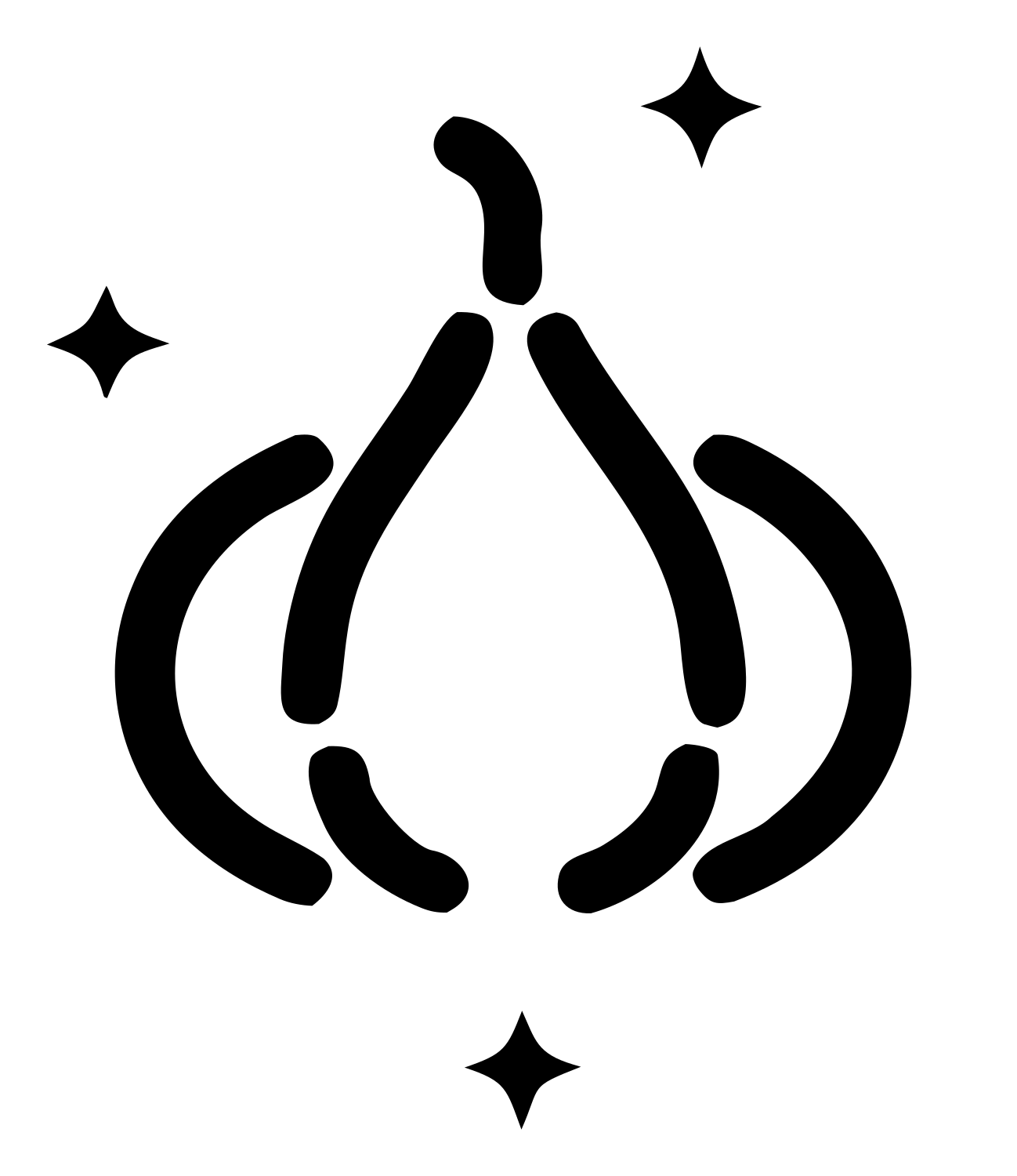 Monoline Garlic Sparkle Mark #ffffff/#000000