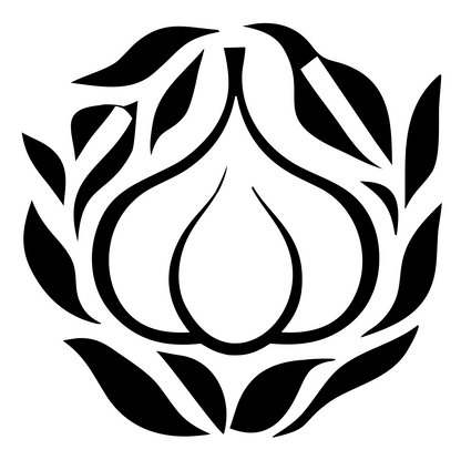 Garlic Wreath Leaf Emblem #ffffff/#000000