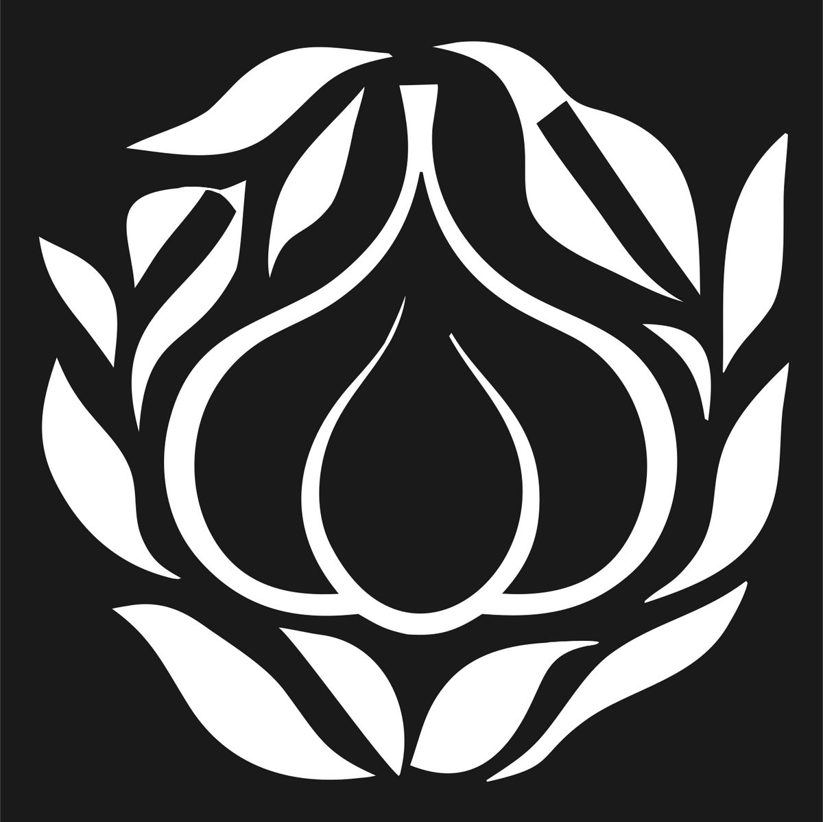Garlic Wreath Leaf Emblem #1a1a1a/#ffffff