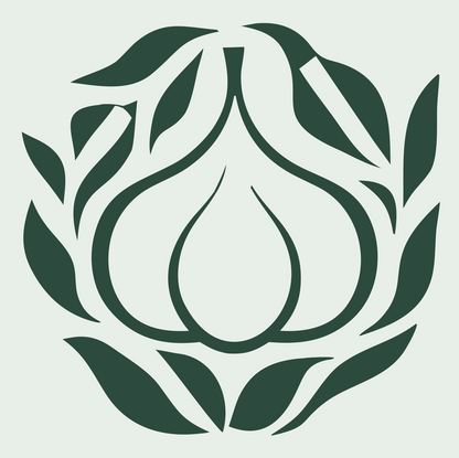 Garlic Wreath Leaf Emblem #e8efe9/#2d4a3e