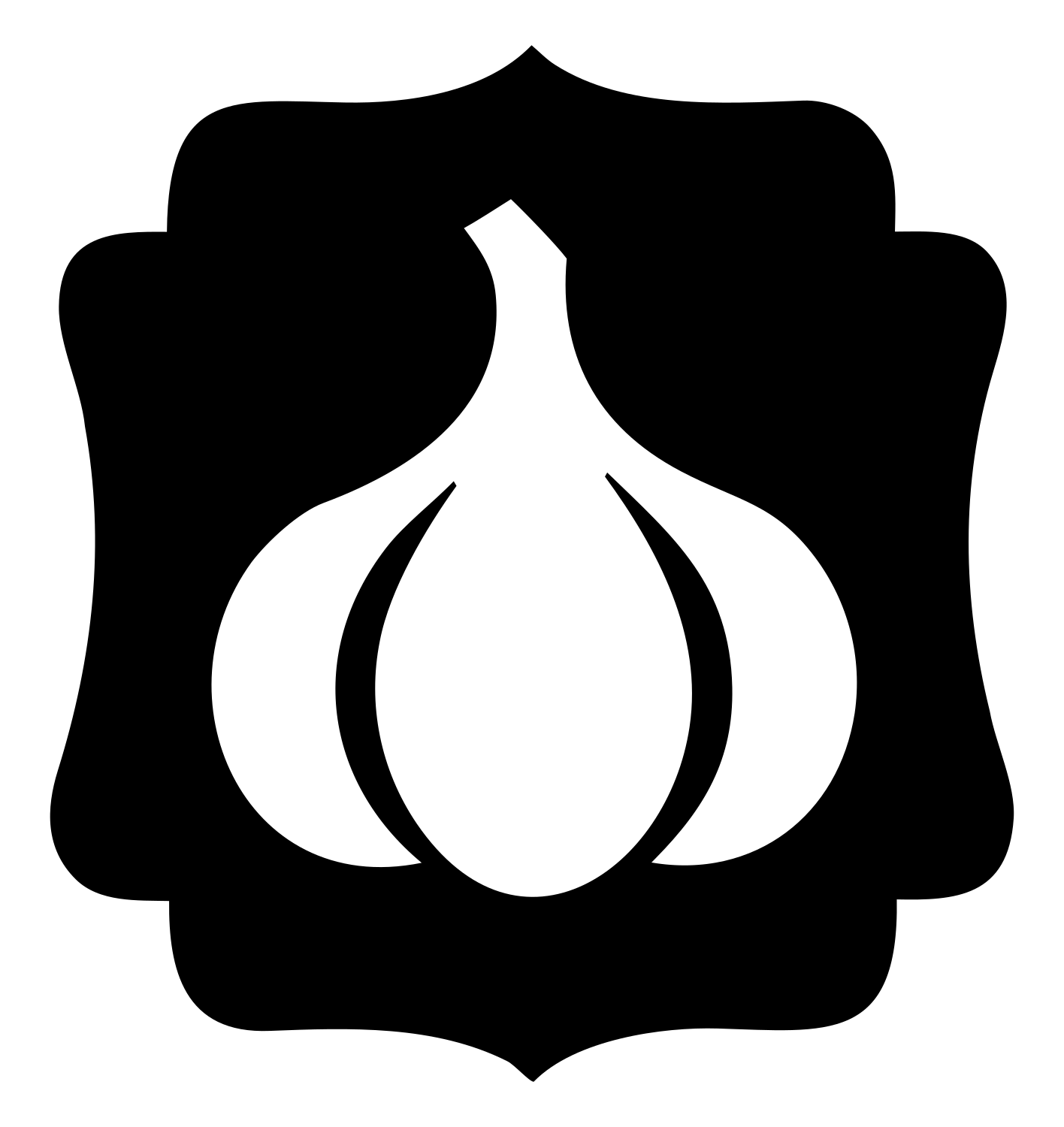 Garlic Bracket Frame Badge #ffffff/#000000