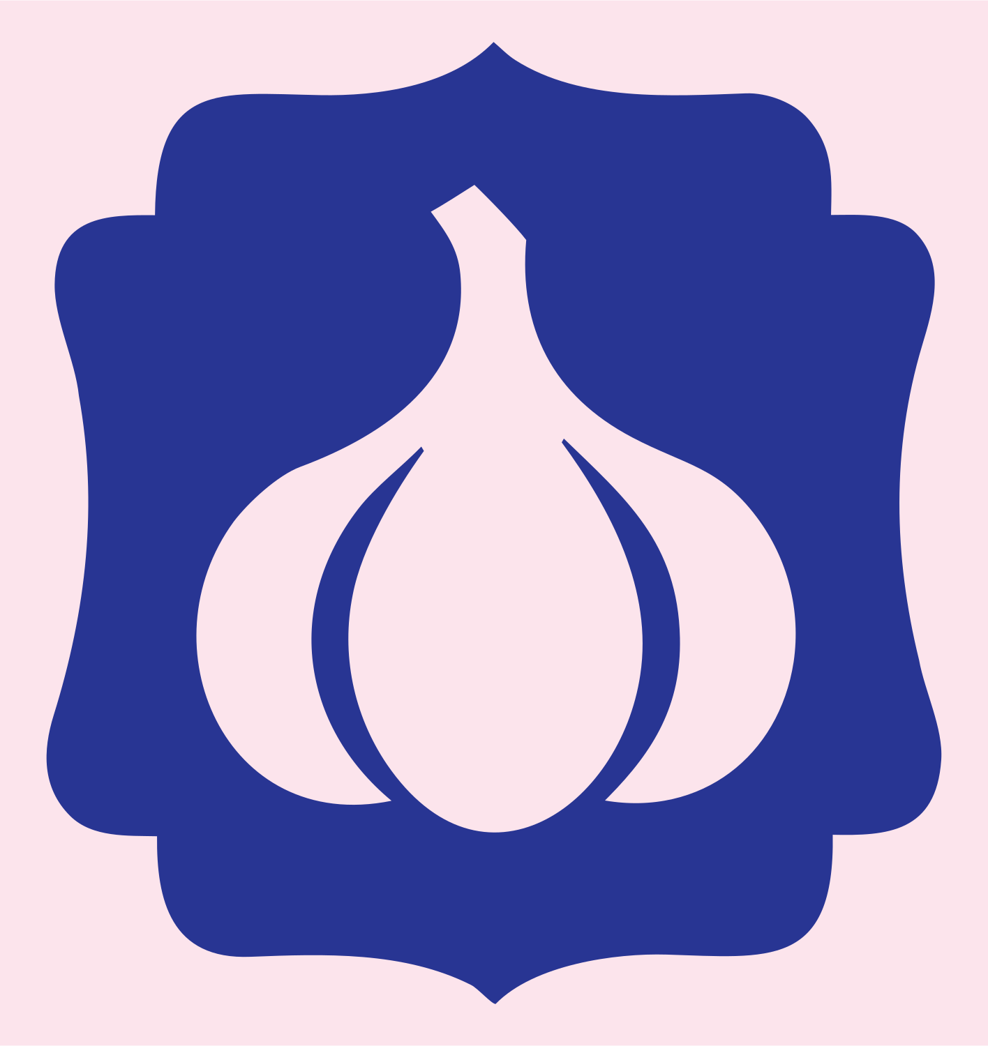 Garlic Bracket Frame Badge #fce4ec/#283593