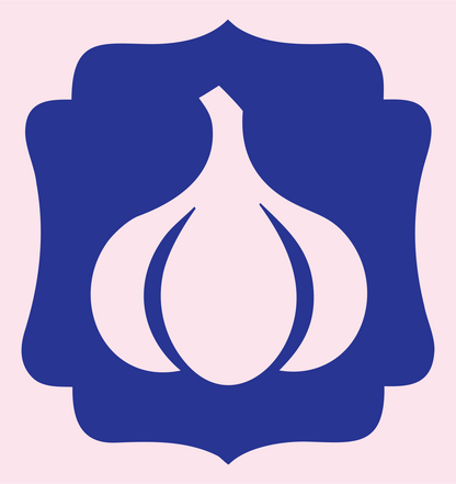 Garlic Bracket Frame Badge #fce4ec/#283593