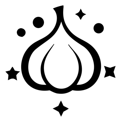 Sparkling Garlic Star Icon #ffffff/#000000
