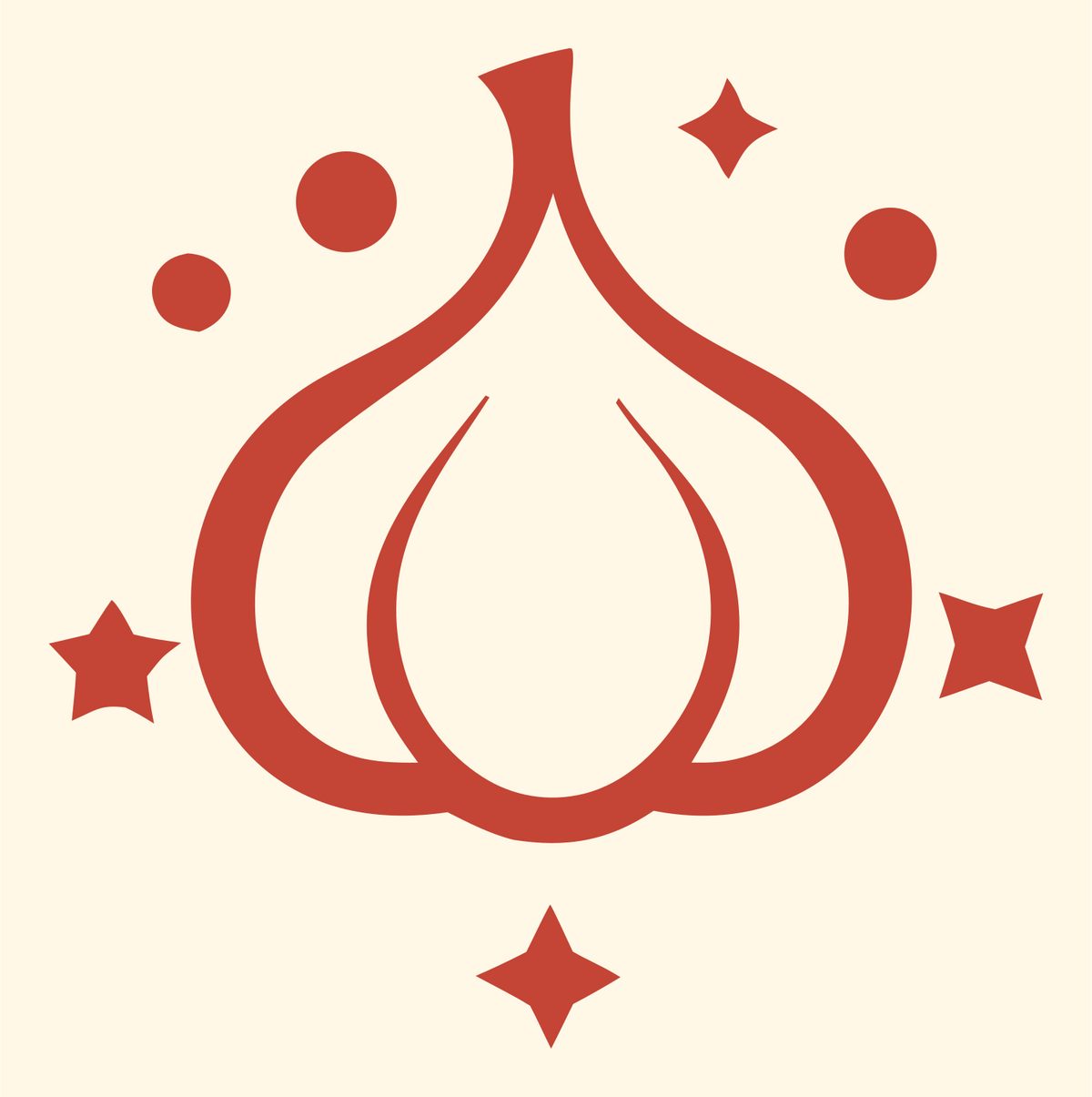 Sparkling Garlic Star Icon #fff8e7/#c44536