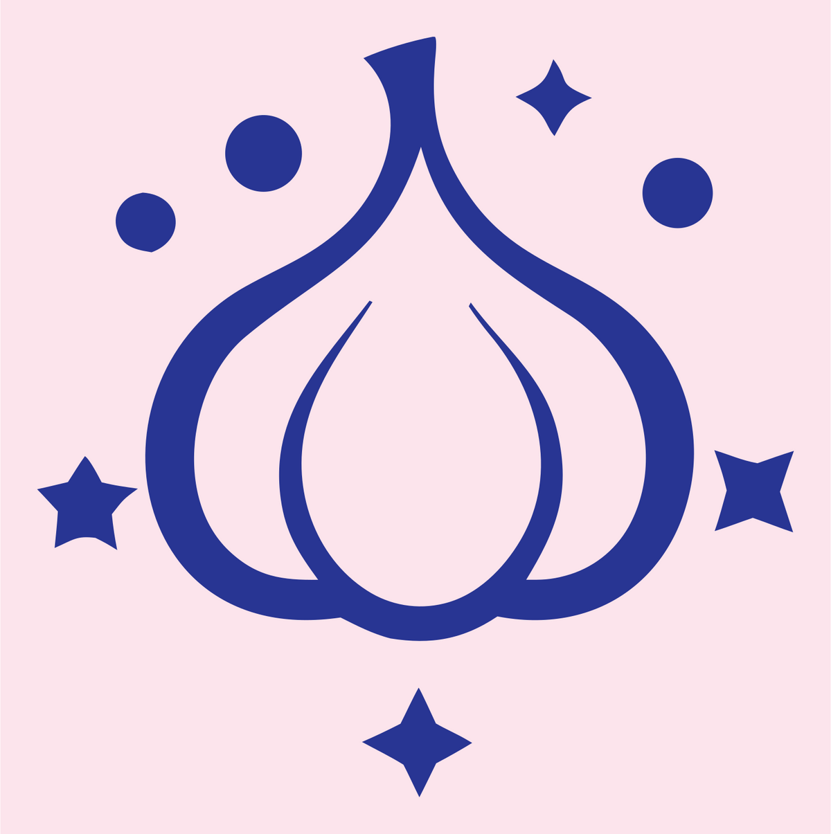 Sparkling Garlic Star Icon #fce4ec/#283593