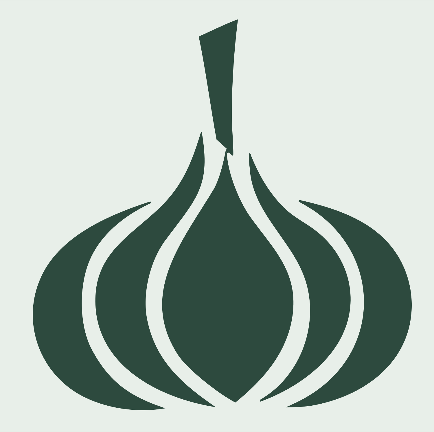 Blocky Garlic Bulb Mark #e8efe9/#2d4a3e