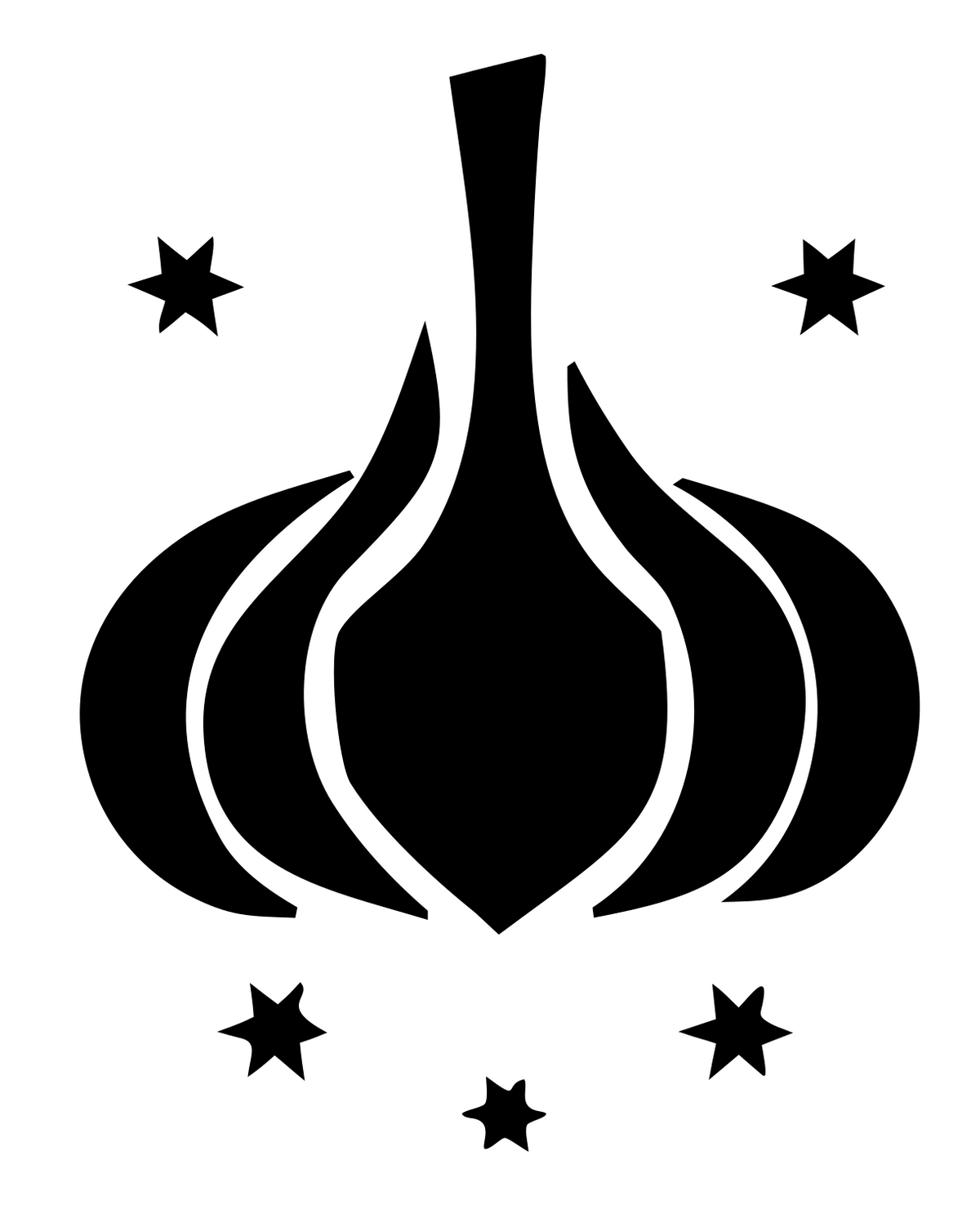 Bold Garlic Star Badge #ffffff/#000000