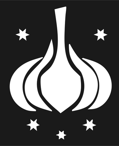 Bold Garlic Star Badge #1a1a1a/#ffffff