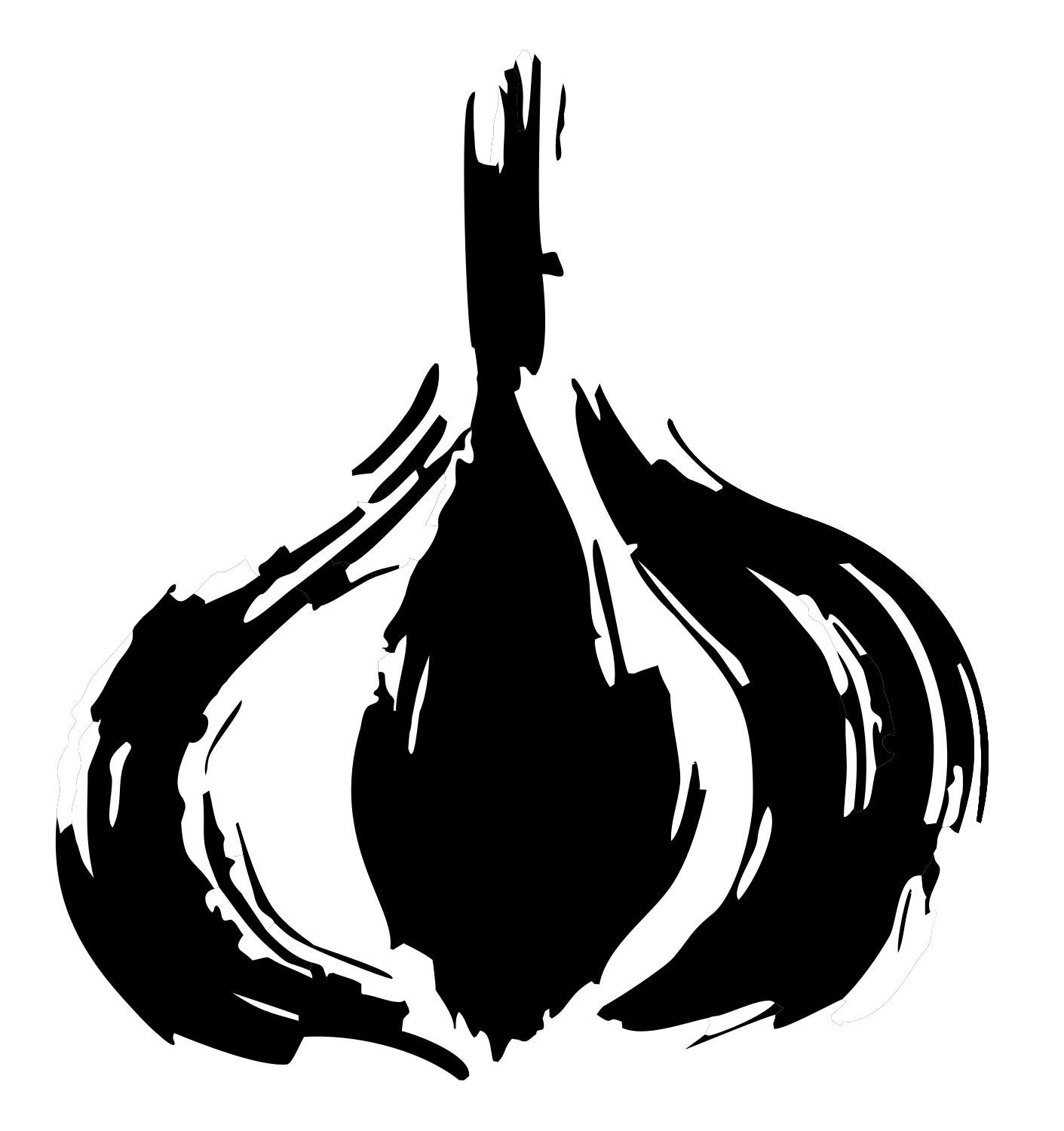 Woodcut Garlic Bulb Mark #ffffff/#000000