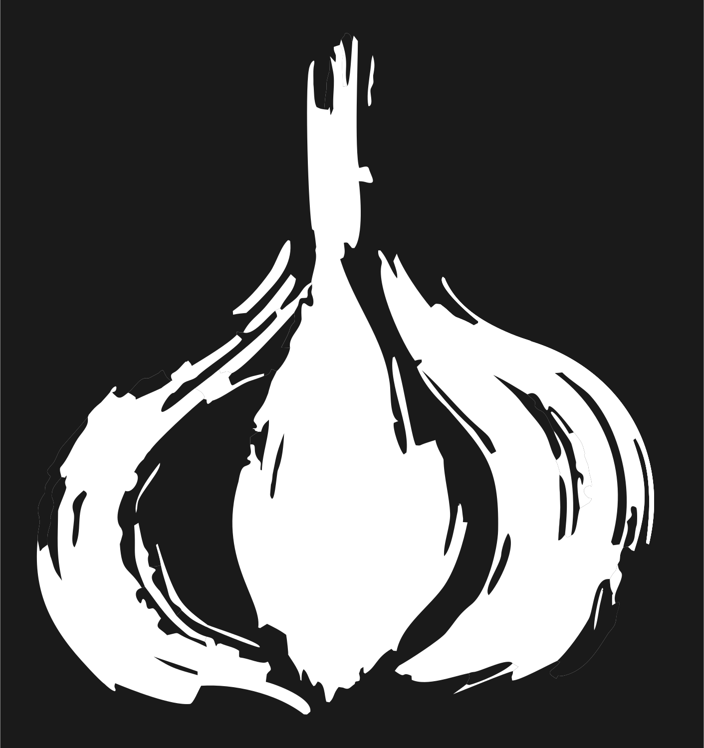 Woodcut Garlic Bulb Mark #1a1a1a/#ffffff
