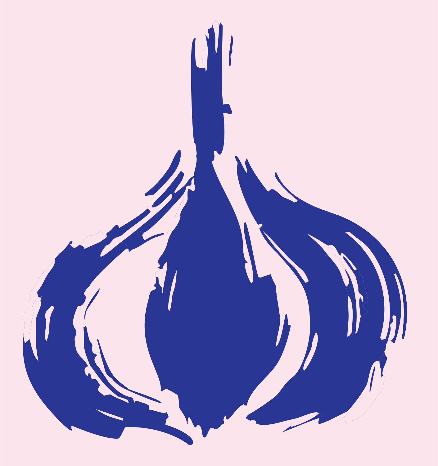 Woodcut Garlic Bulb Mark #fce4ec/#283593