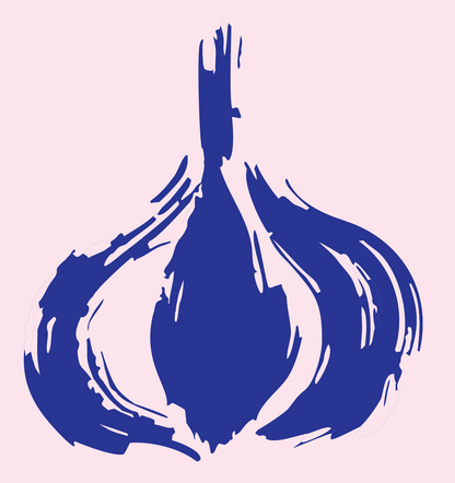 Woodcut Garlic Bulb Mark #fce4ec/#283593