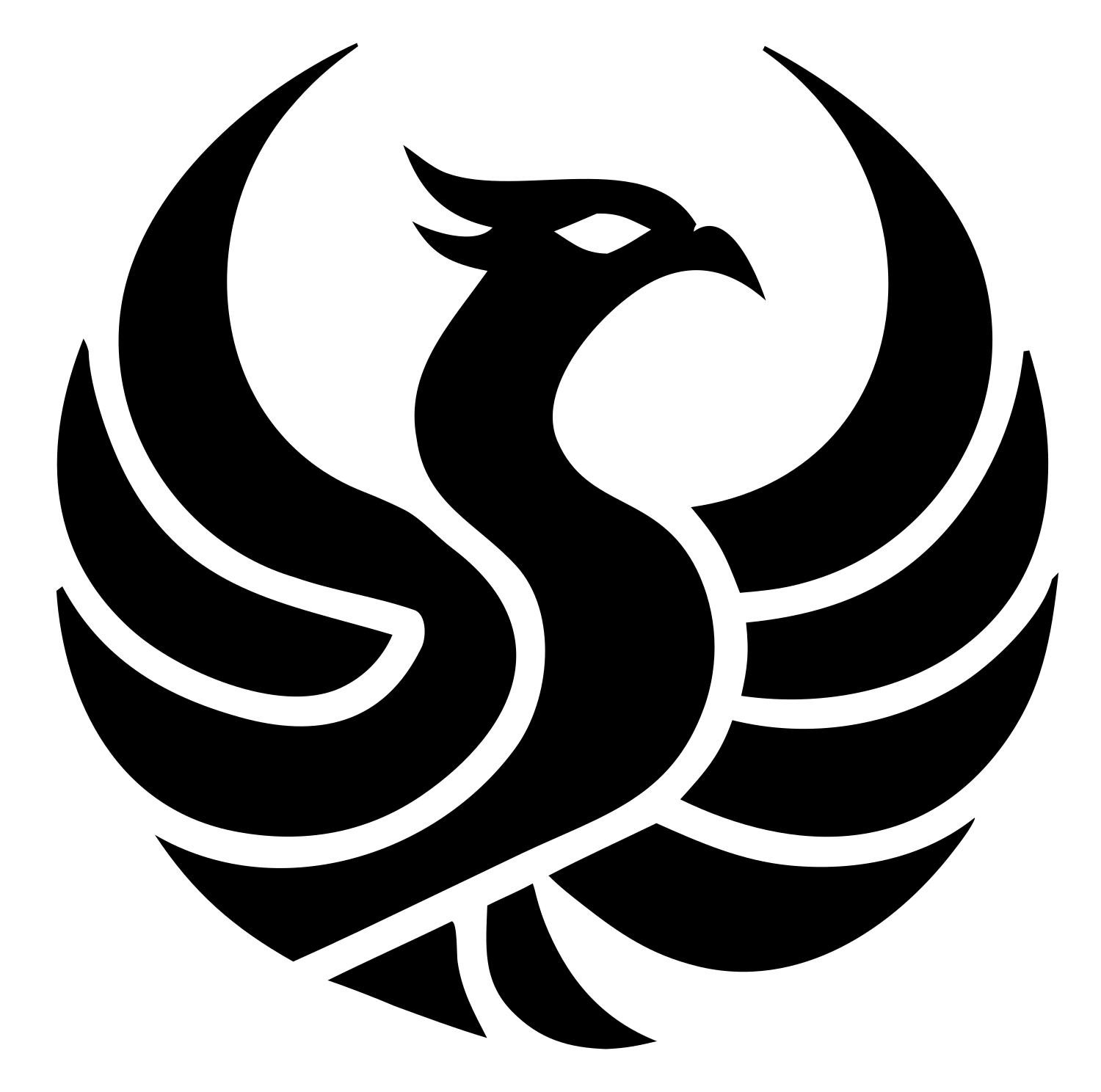 Bold Phoenix Rising Emblem #ffffff/#000000