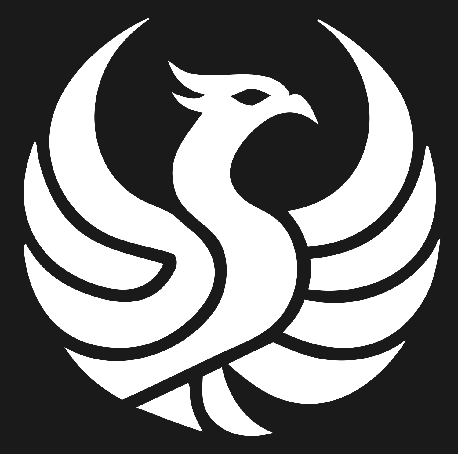 Bold Phoenix Rising Emblem #1a1a1a/#ffffff