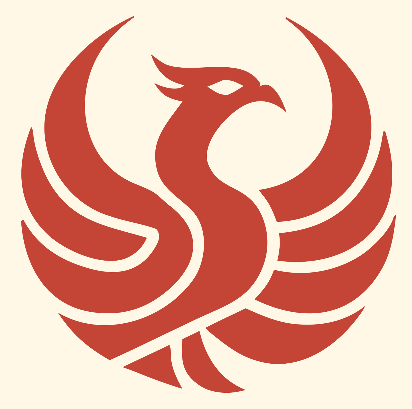 Bold Phoenix Rising Emblem #fff8e7/#c44536