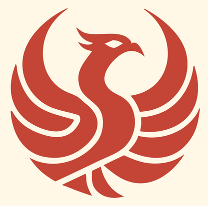 Bold Phoenix Rising Emblem #fff8e7/#c44536