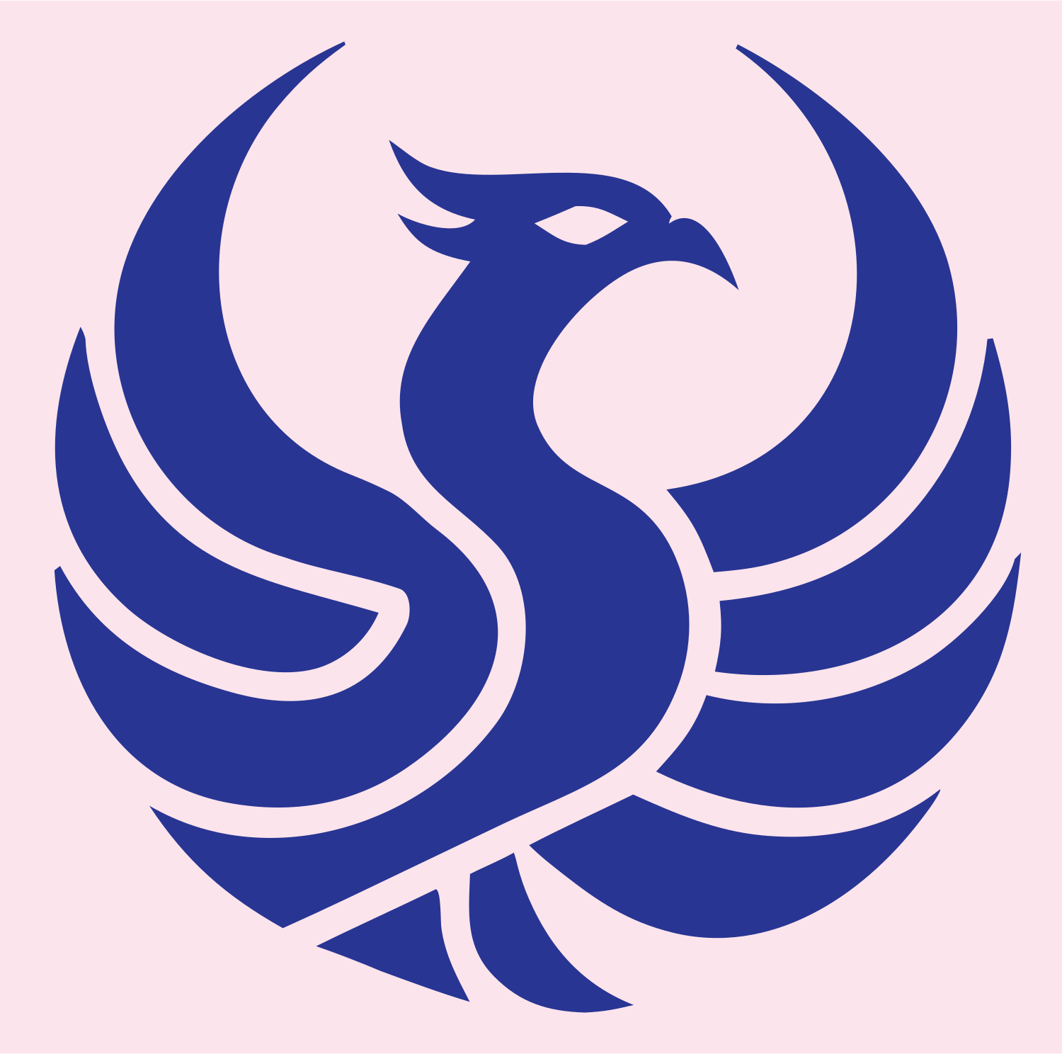 Bold Phoenix Rising Emblem #fce4ec/#283593