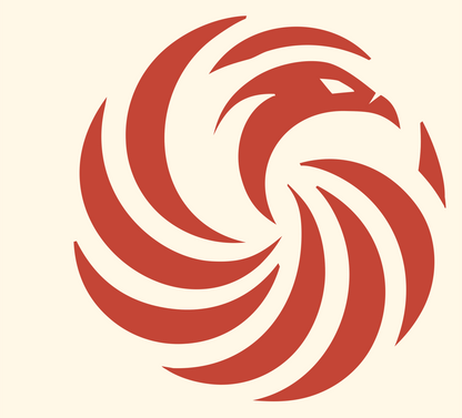 Spiral Phoenix Vortex Mark #fff8e7/#c44536