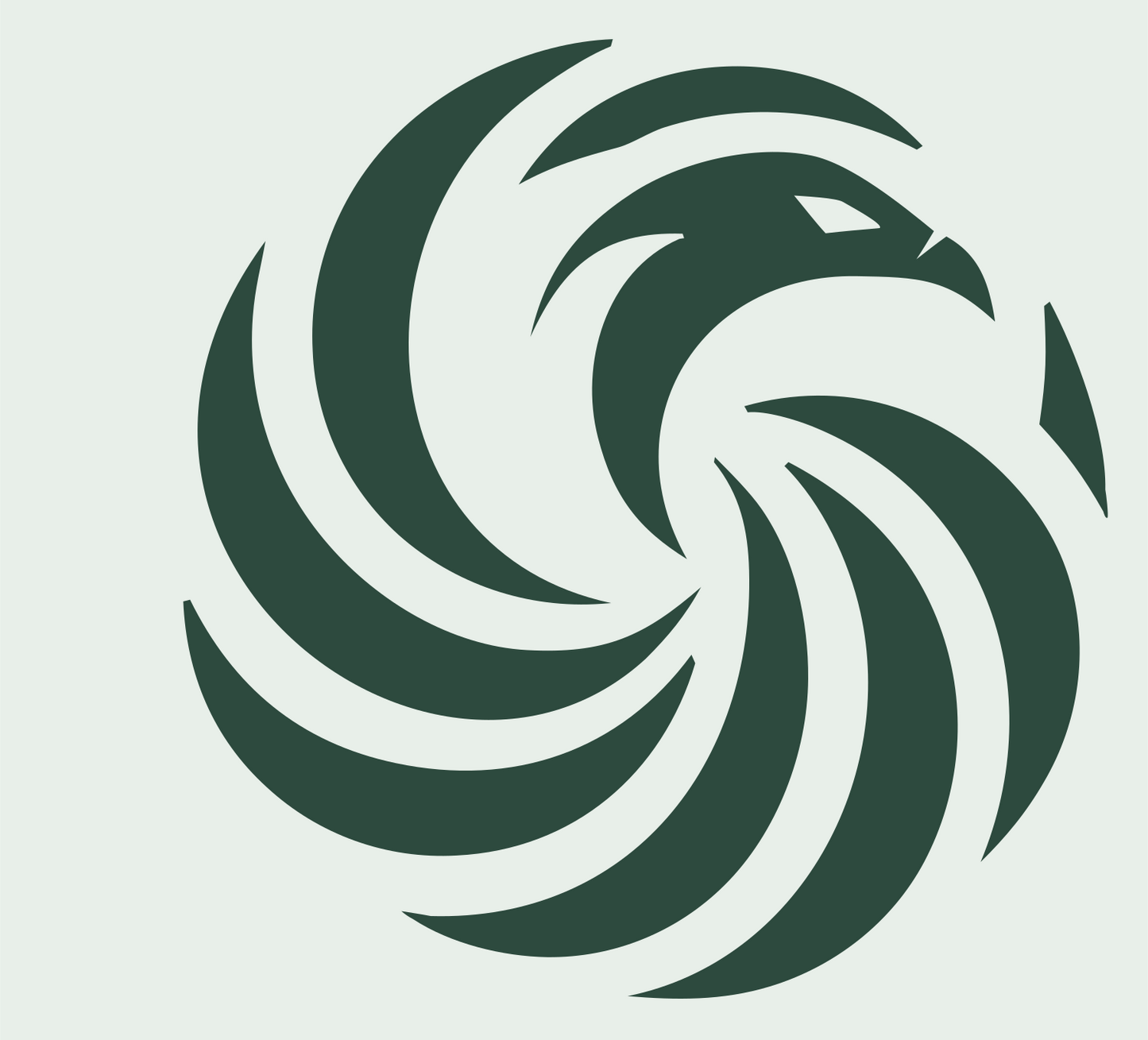Spiral Phoenix Vortex Mark #e8efe9/#2d4a3e