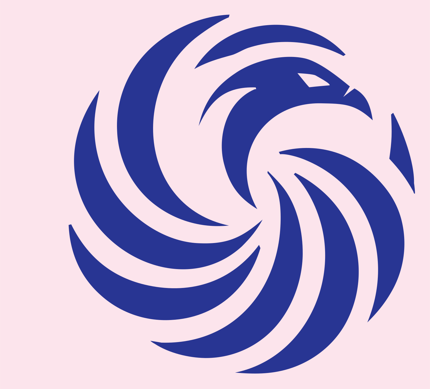 Spiral Phoenix Vortex Mark #fce4ec/#283593