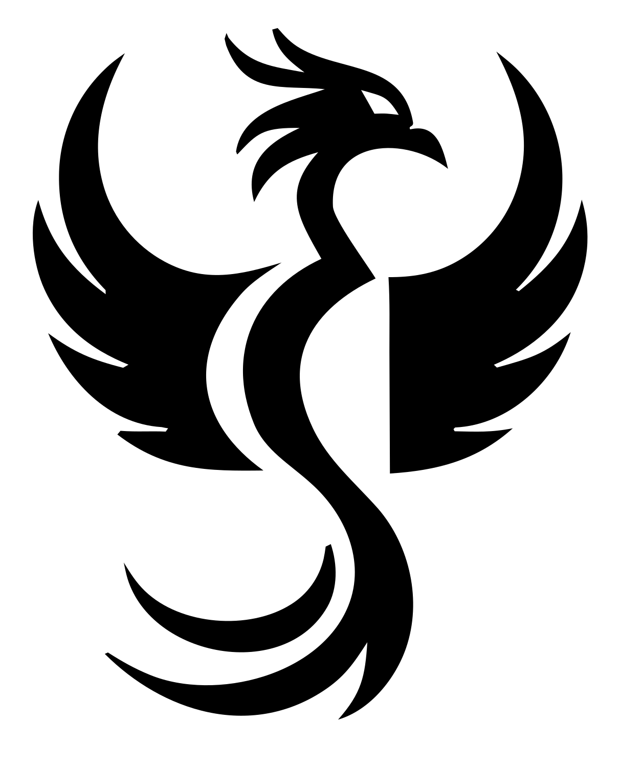 Bold Phoenix Silhouette Crest #ffffff/#000000