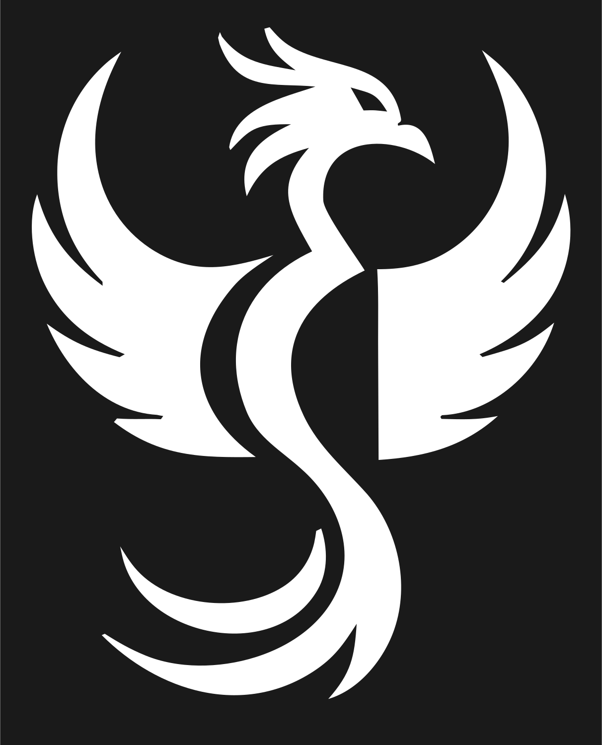 Bold Phoenix Silhouette Crest #1a1a1a/#ffffff