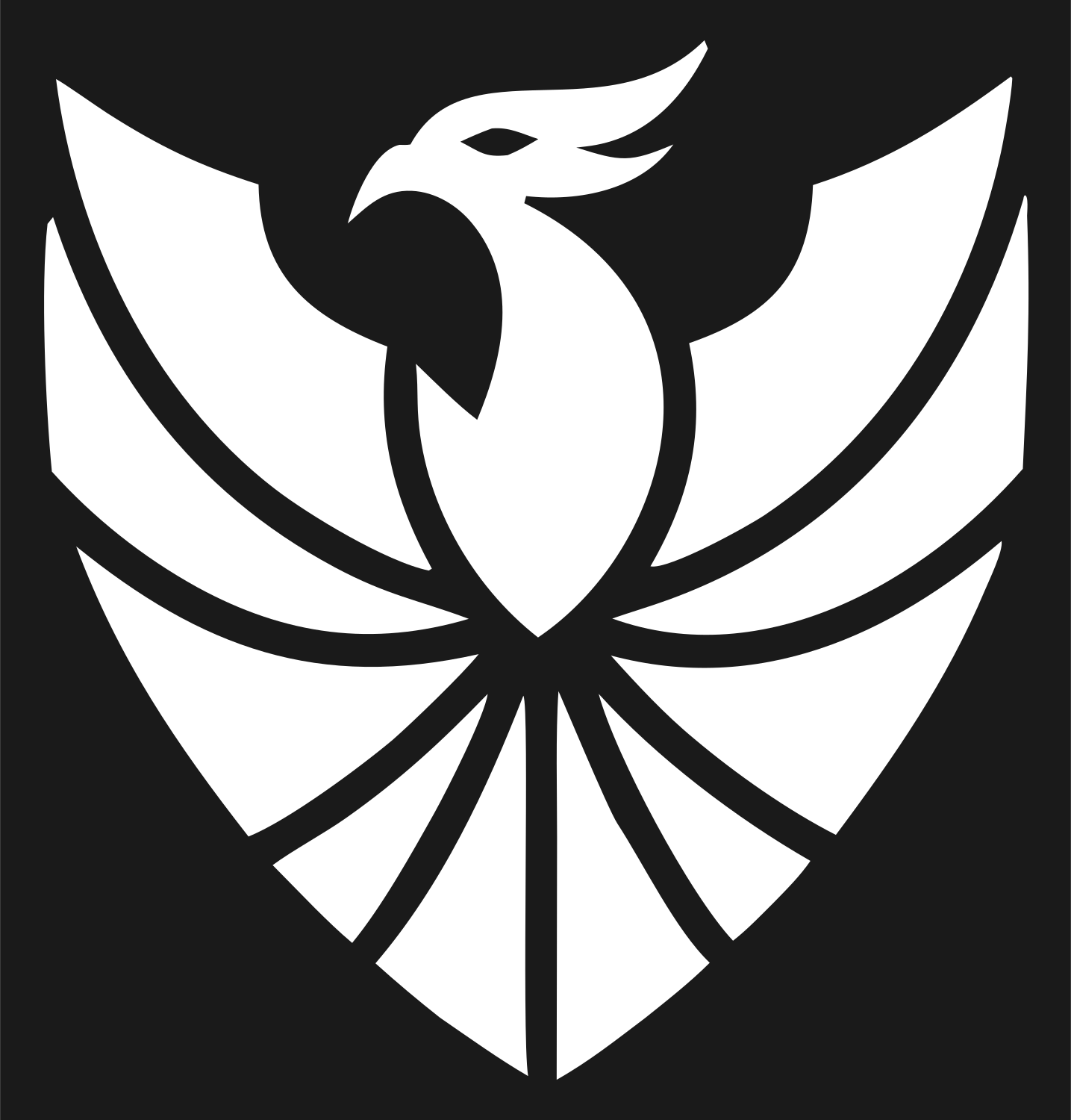 Bold Phoenix Wings Emblem #1a1a1a/#ffffff