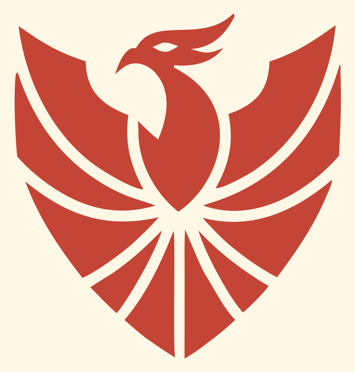 Bold Phoenix Wings Emblem #fff8e7/#c44536
