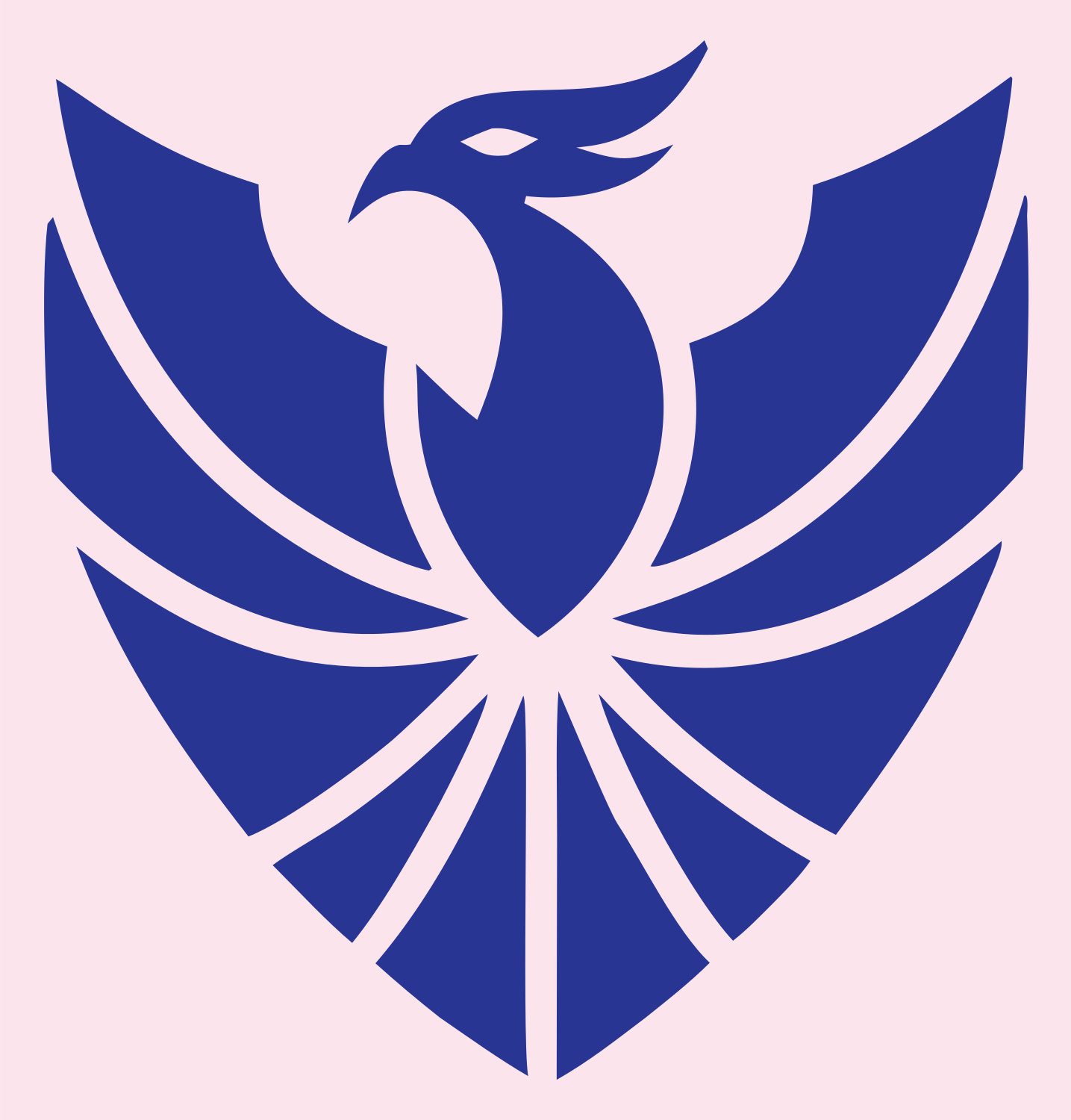 Bold Phoenix Wings Emblem #fce4ec/#283593