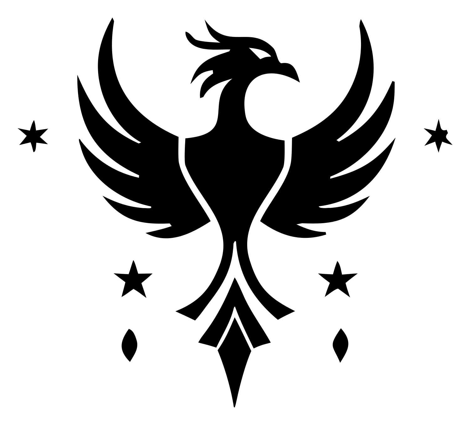 Bold Phoenix Star Crest #ffffff/#000000