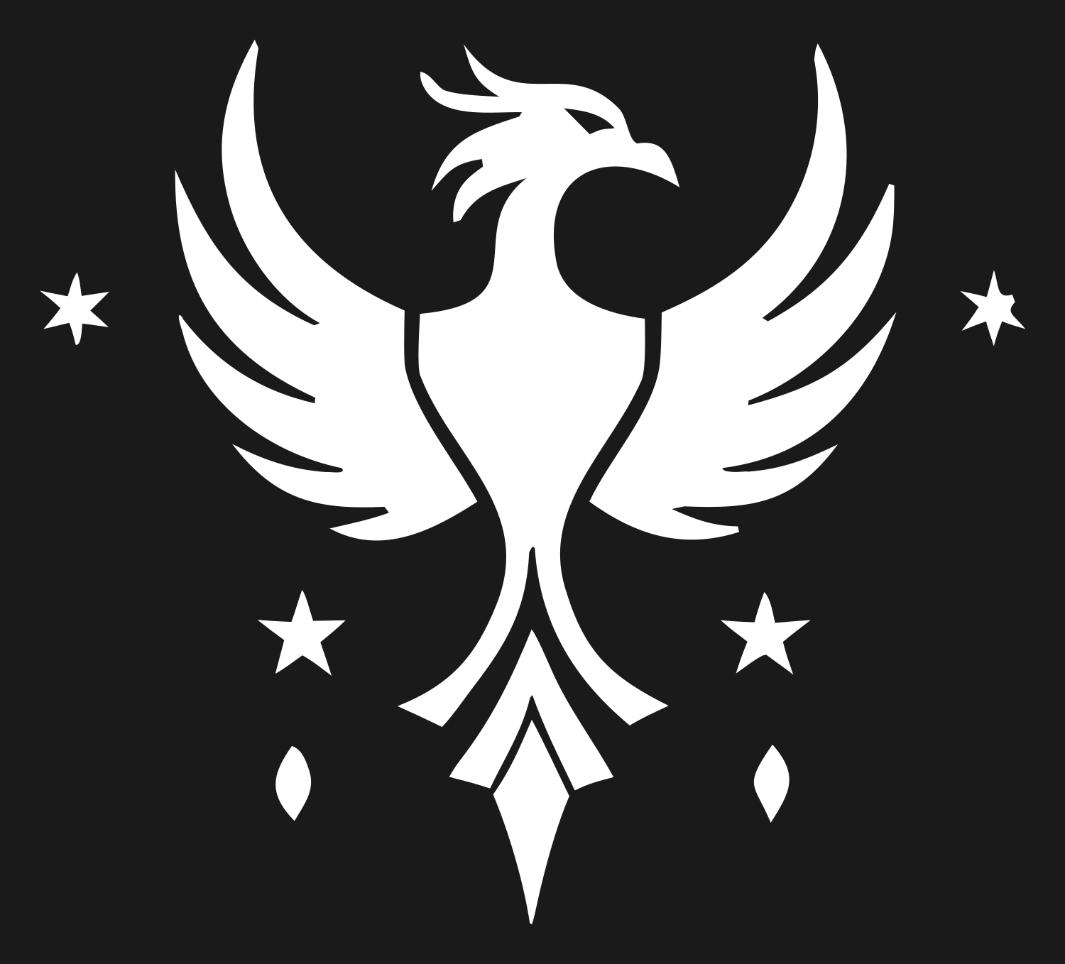Bold Phoenix Star Crest #1a1a1a/#ffffff