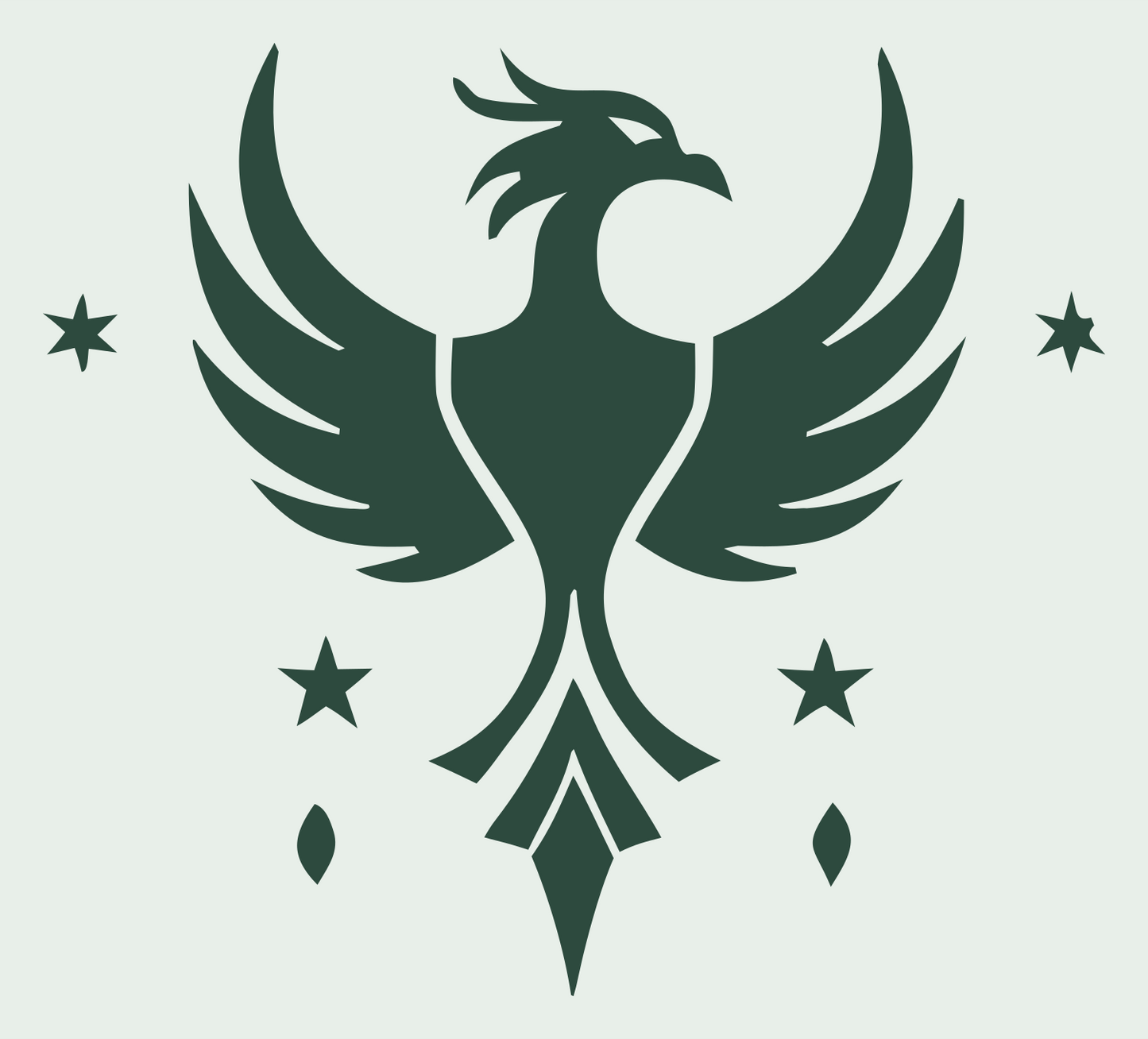 Bold Phoenix Star Crest #e8efe9/#2d4a3e