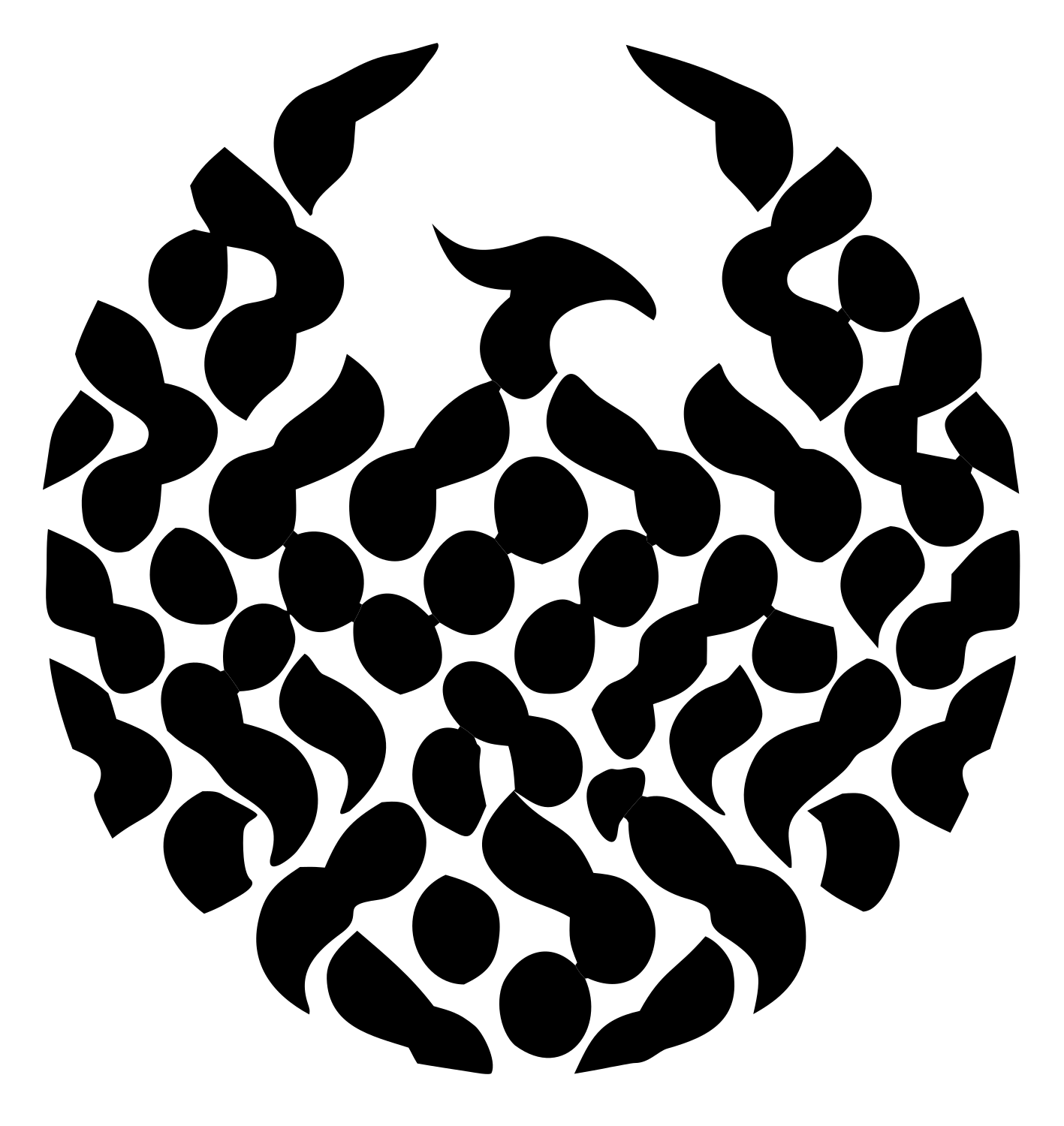 Phoenix Feather Mosaic Crest #ffffff/#000000
