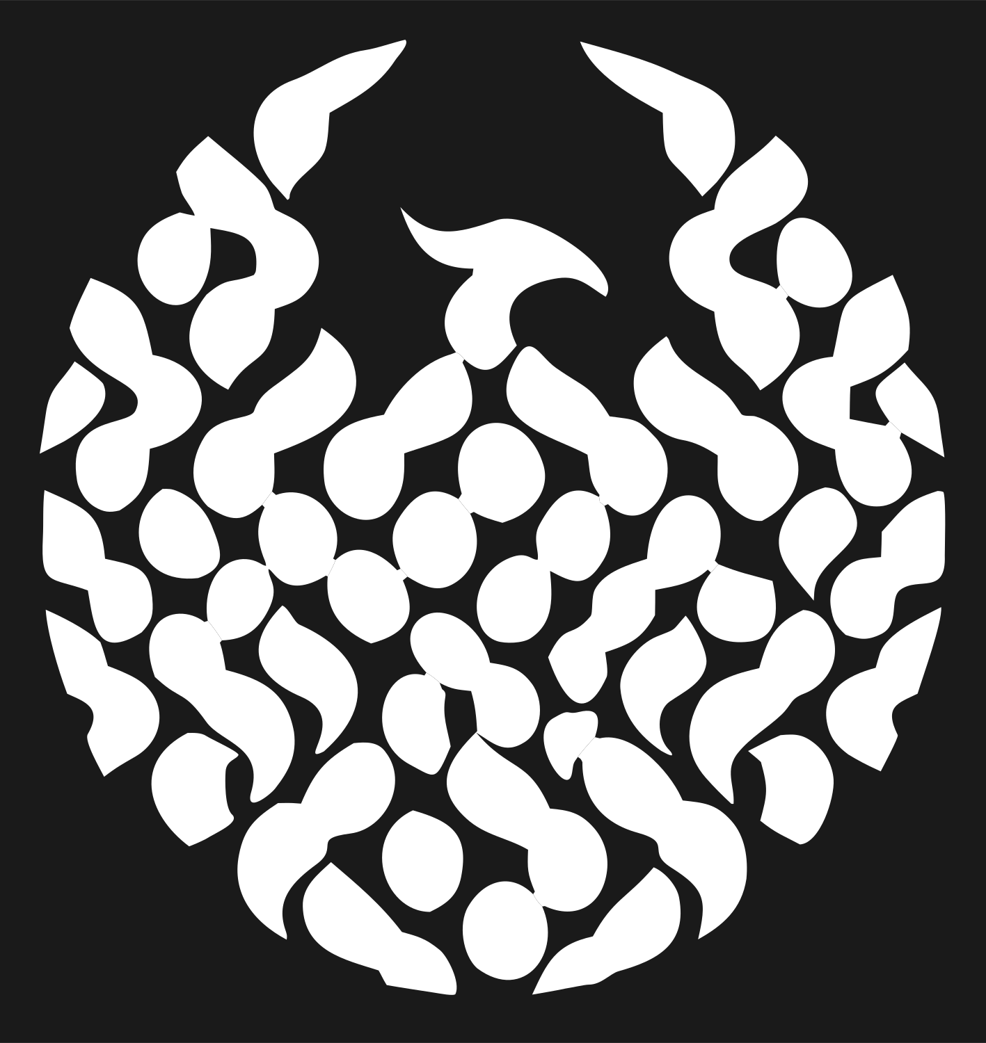 Phoenix Feather Mosaic Crest #1a1a1a/#ffffff