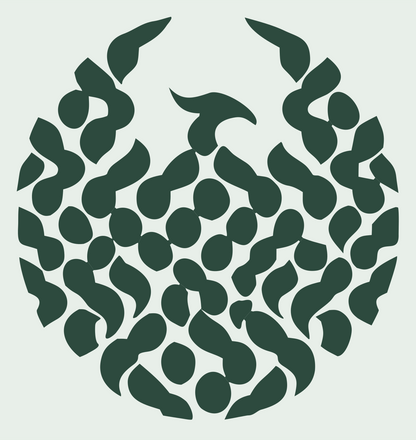 Phoenix Feather Mosaic Crest #e8efe9/#2d4a3e