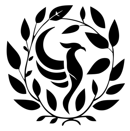 Phoenix Laurel Wreath Emblem #ffffff/#000000