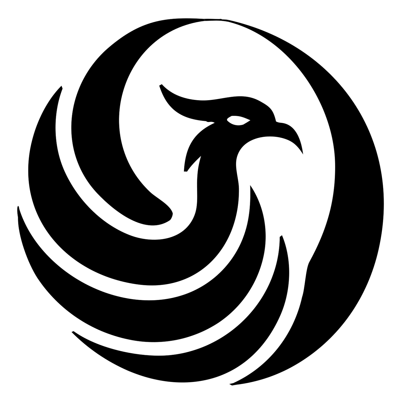 Circular Phoenix Sweep Logo #ffffff/#000000
