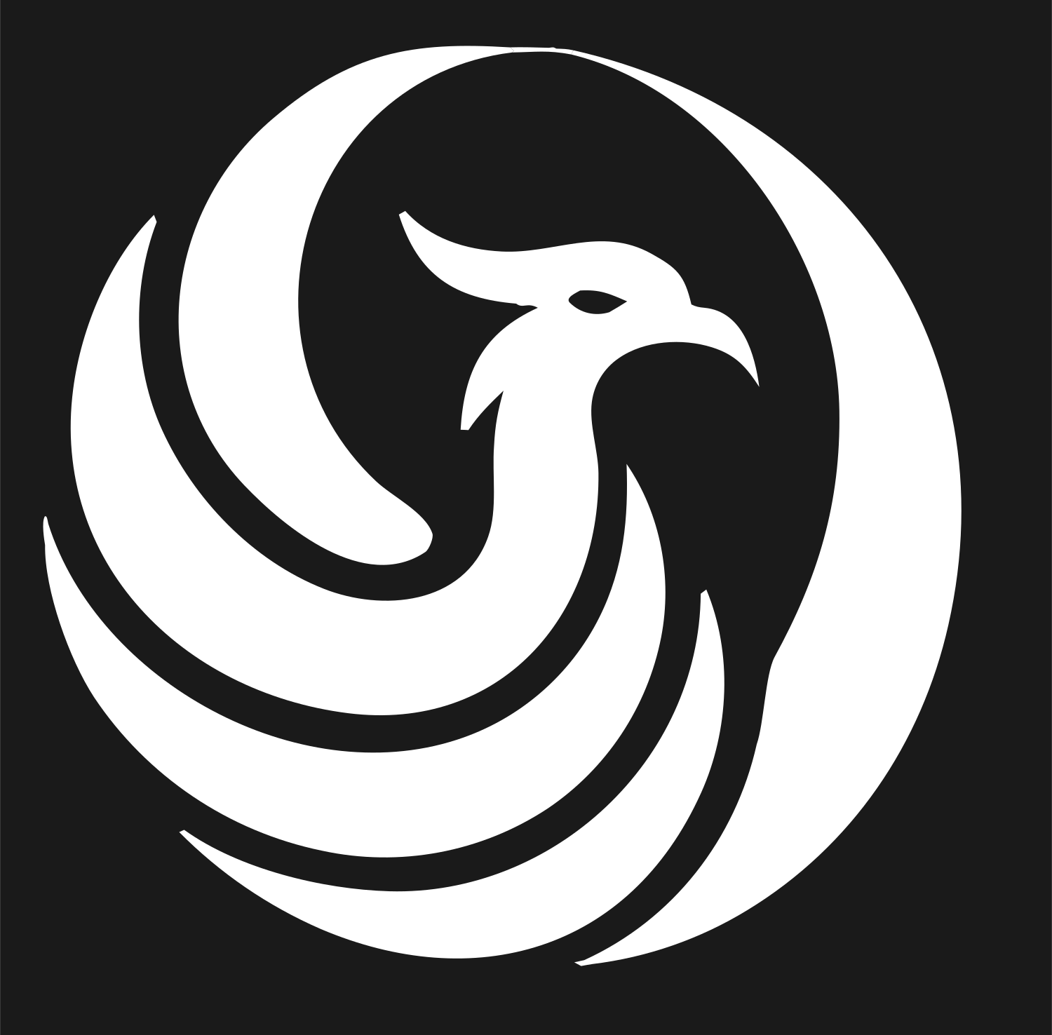 Circular Phoenix Sweep Logo #1a1a1a/#ffffff