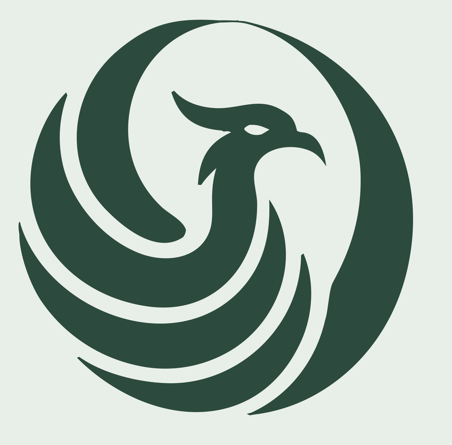 Circular Phoenix Sweep Logo #e8efe9/#2d4a3e