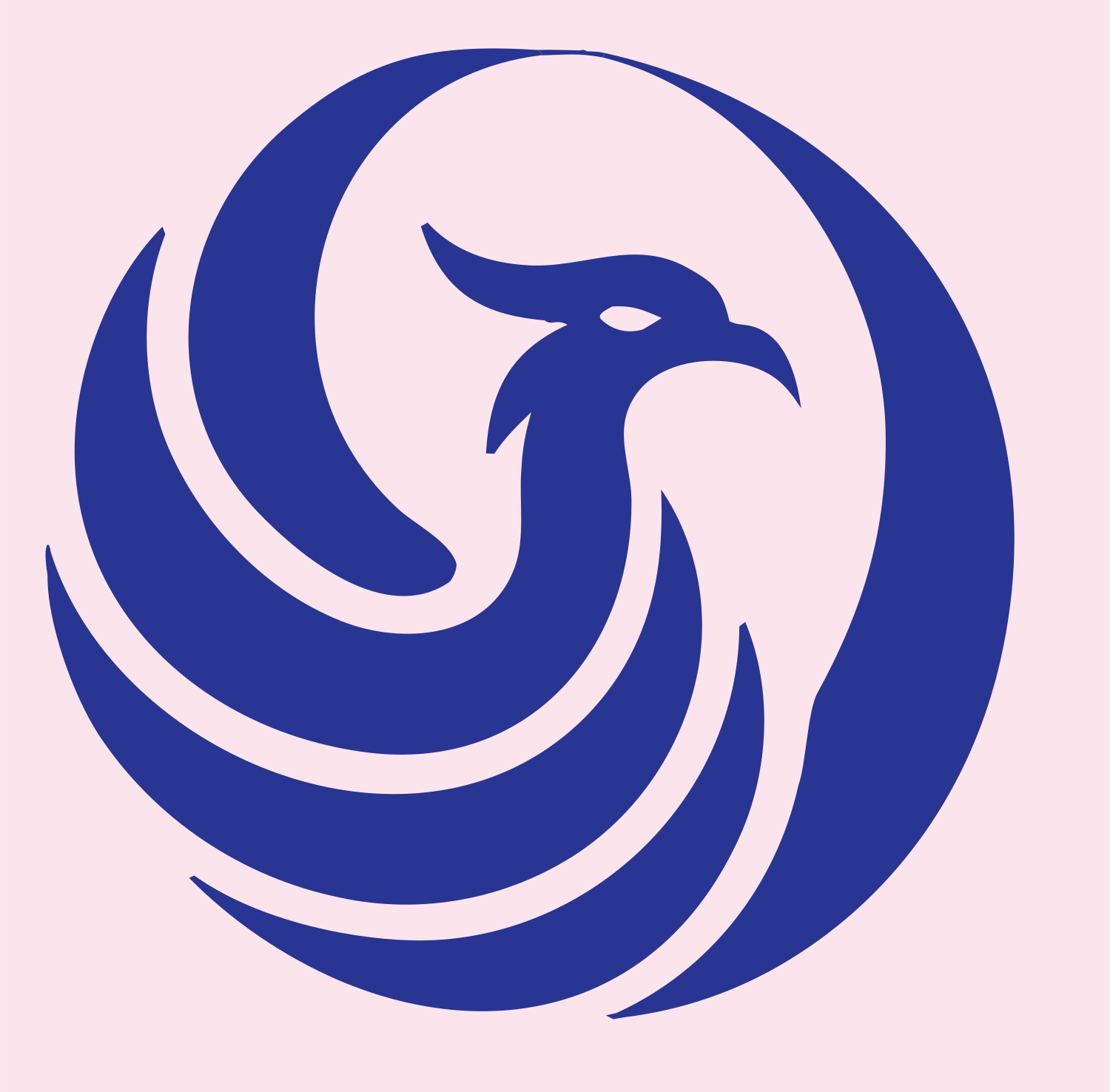 Circular Phoenix Sweep Logo #fce4ec/#283593