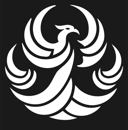 Tribal Phoenix Flame Crest #1a1a1a/#ffffff