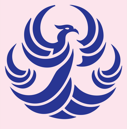 Tribal Phoenix Flame Crest #fce4ec/#283593