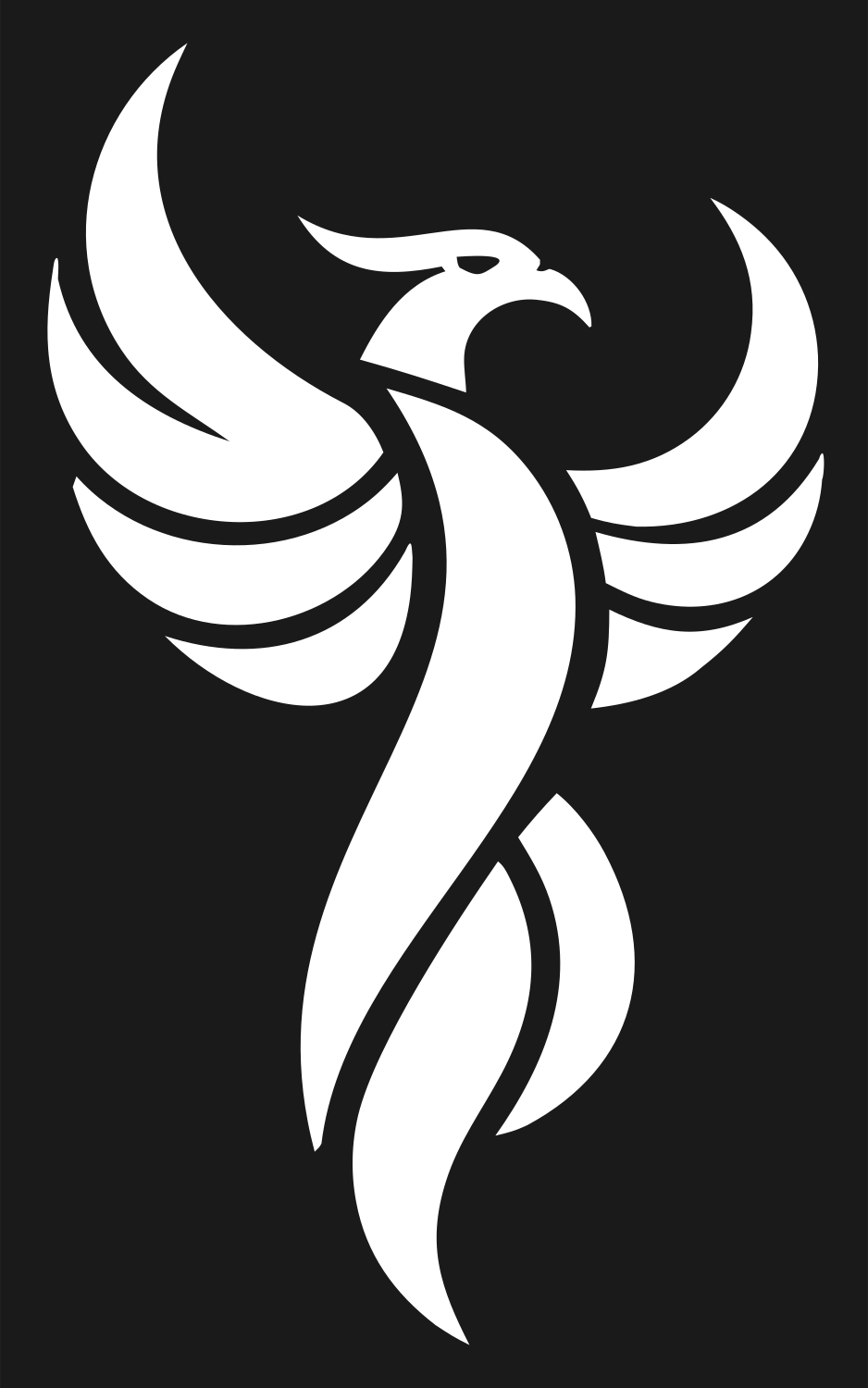 Soaring Phoenix Bird Logo #1a1a1a/#ffffff