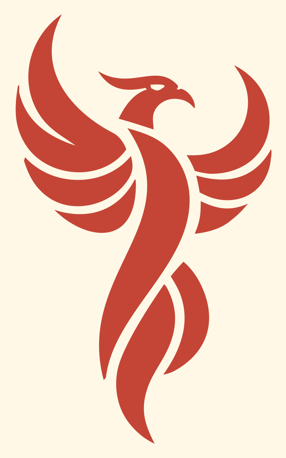 Soaring Phoenix Bird Logo #fff8e7/#c44536