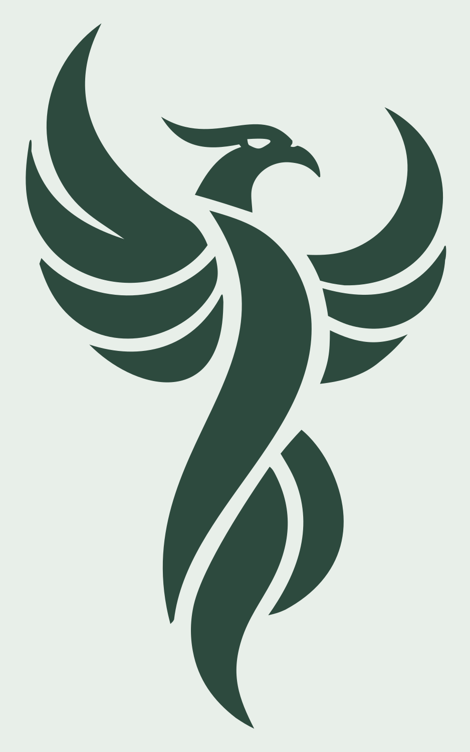 Soaring Phoenix Bird Logo #e8efe9/#2d4a3e